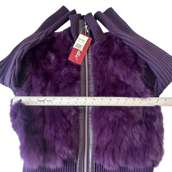 RARE NWT Purple Dyed Genuine Rabbit Fur Jacket Size M Che-Bella Vintage Y2K NOS - Picture 12 of 13